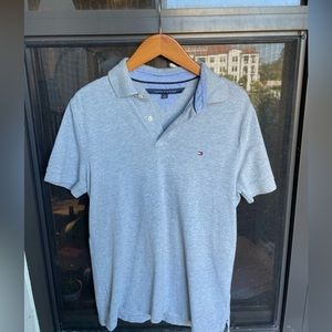 Tommy Hilfiger Grey and Blue Polo